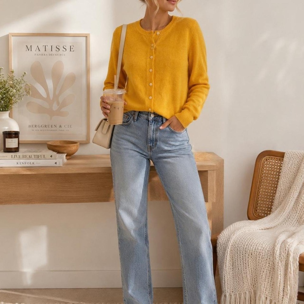 SoSoft Crew Neck Button-Down Cardigan Sweater